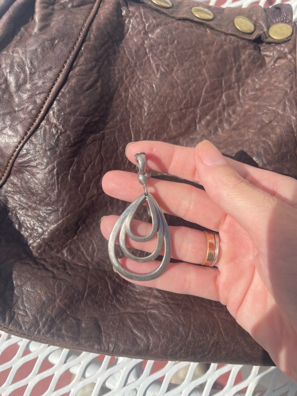 Sterling Silver Teardrop Rare Espo Sig Pendant